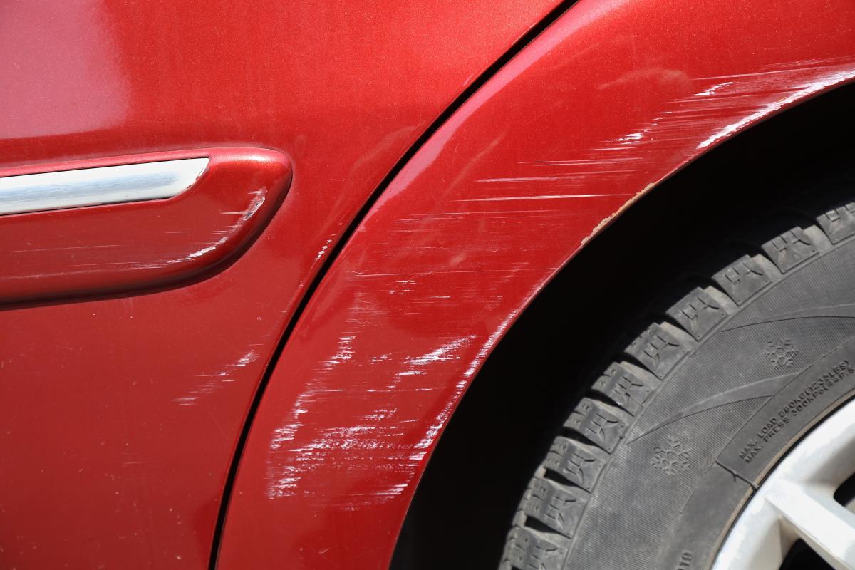 scratched car